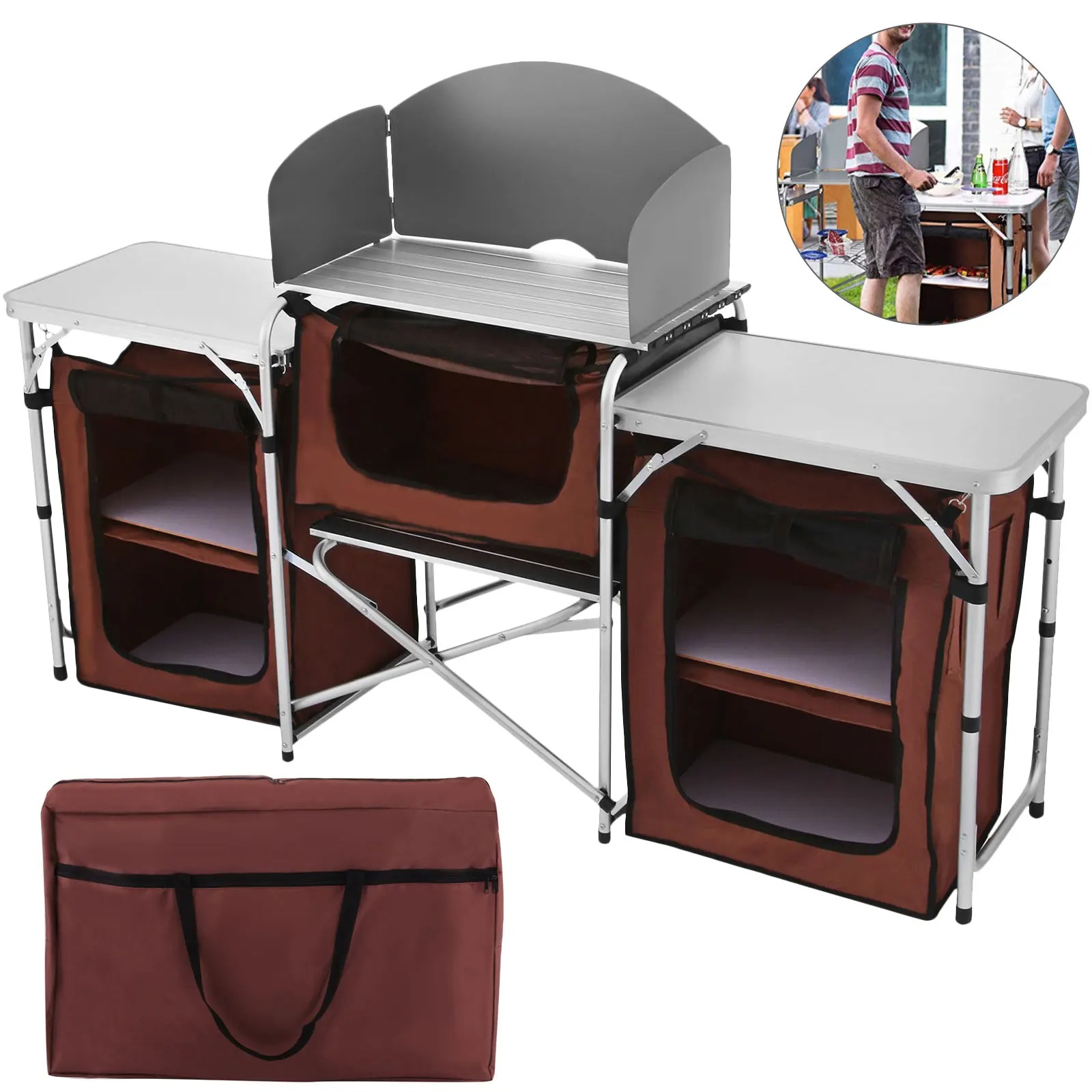 Singwinner Camping Outdoor Kit – обзор и цена Camping Cooking Table With Storage