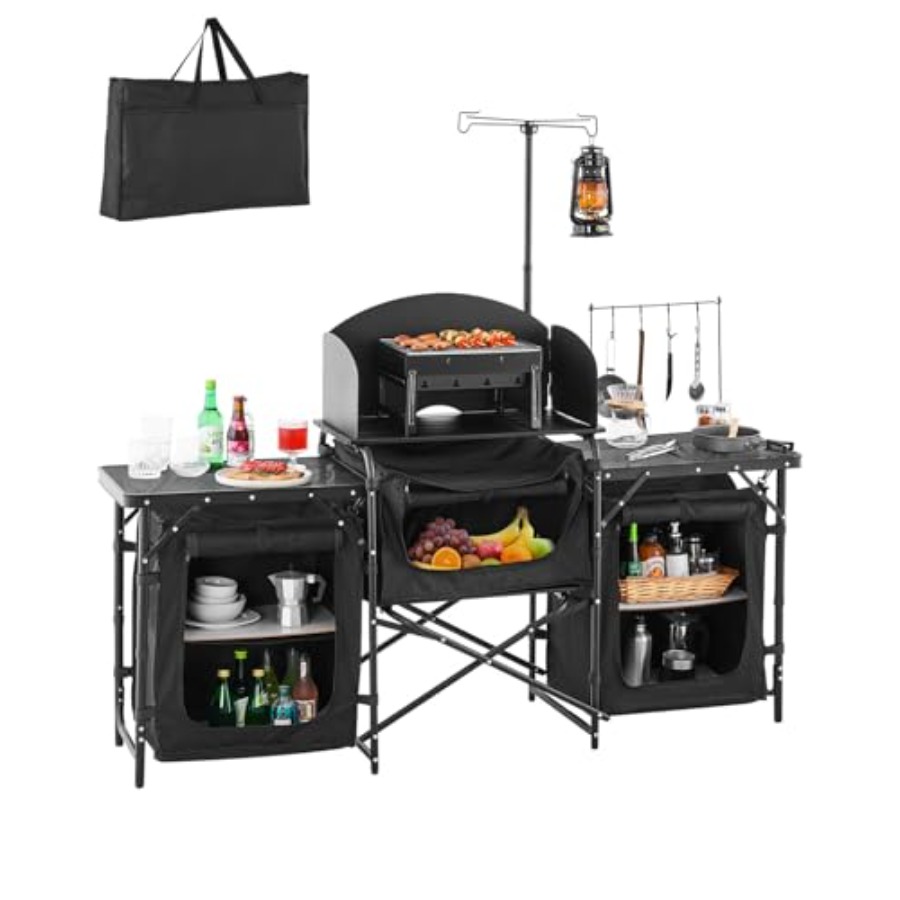 Camping Kitchen Table, Outdoor – обзор и цена Camping Cooking Table With Storage