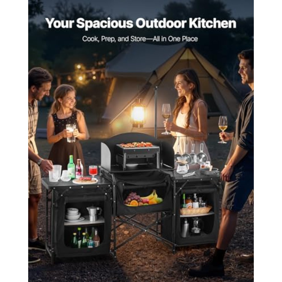 Camping Kitchen Table, Outdoor – обзор и цена Camping Cooking Table With Storage