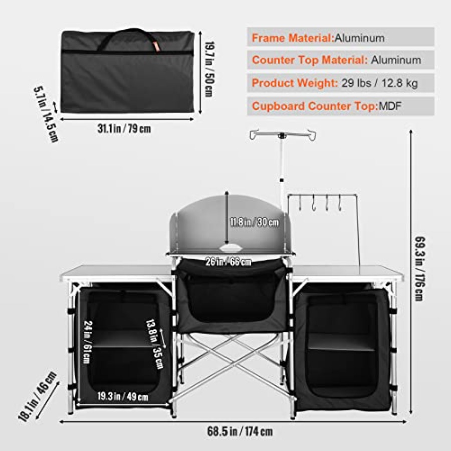 Camping Kitchen Table, Folding – обзор и цена Camping Cooking Table With Storage