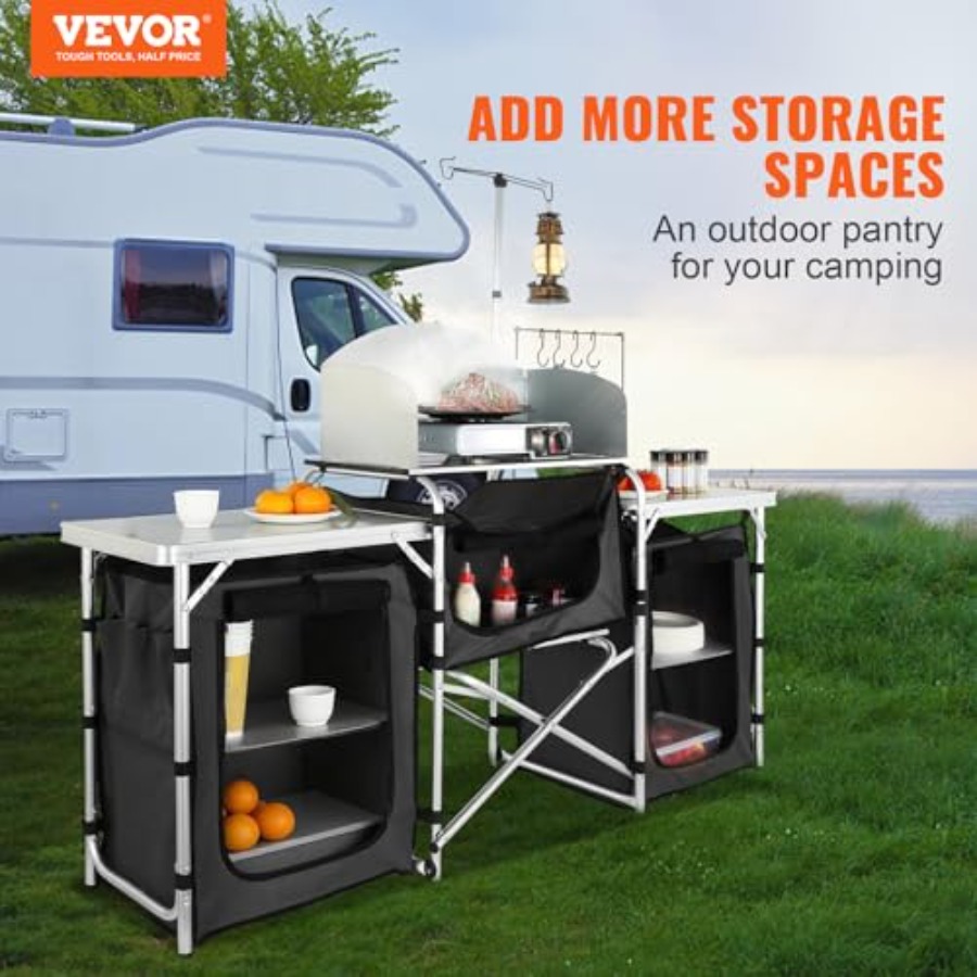 Camping Kitchen Table, Folding – обзор и цена Camping Cooking Table With Storage