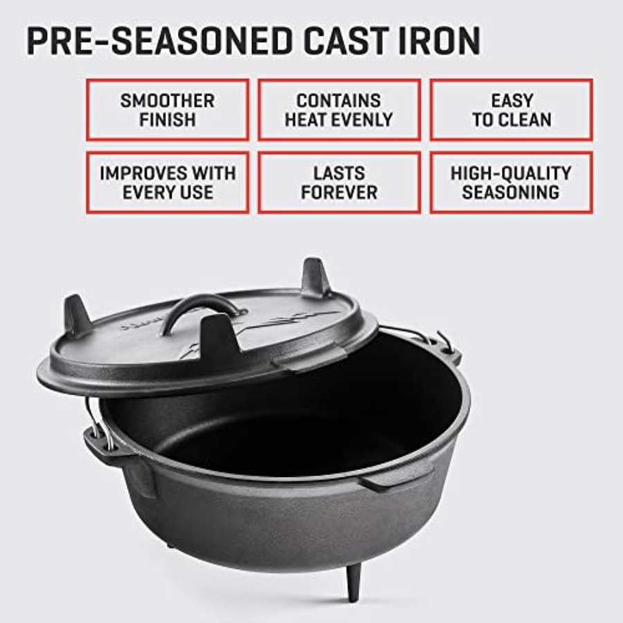 6Qt Cast Iron Camping Dutch Ov – обзор и цена Camping Cooking Ovens