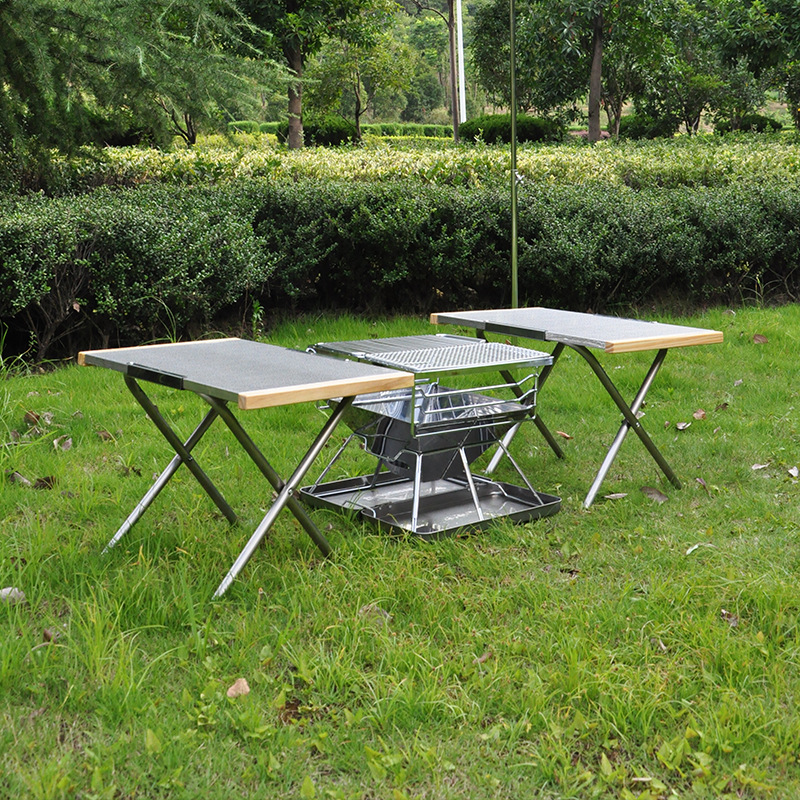Outdoor Portable Stainless Ste – обзор и цена Camping Cooking Table With Storage